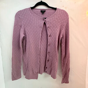 Talbots Pima Cotton cable knit cardigan size medium